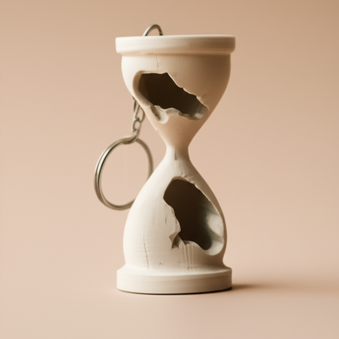 Kum Saati Anahtarlık | Beyaz